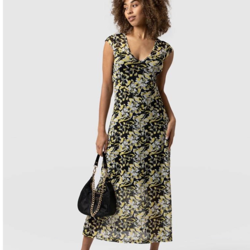 Saint + Sofia Poppy Mesh Dress